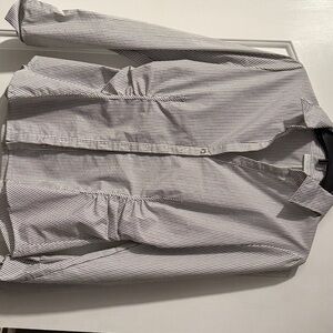 New York & Company Black and White shimmer Striped Shirt